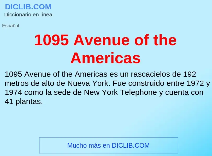 ¿Qué es 1095 Avenue of the Americas? - significado y definición