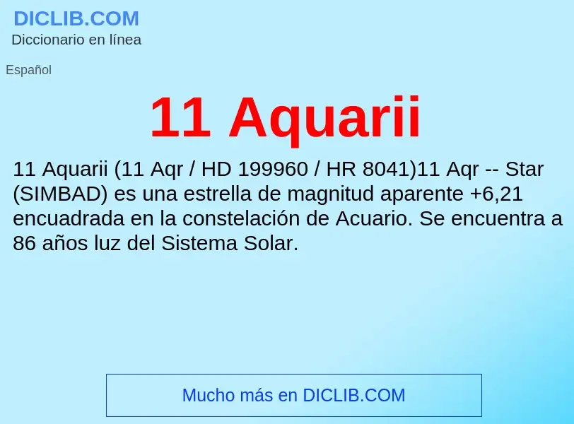 ¿Qué es 11 Aquarii? - significado y definición