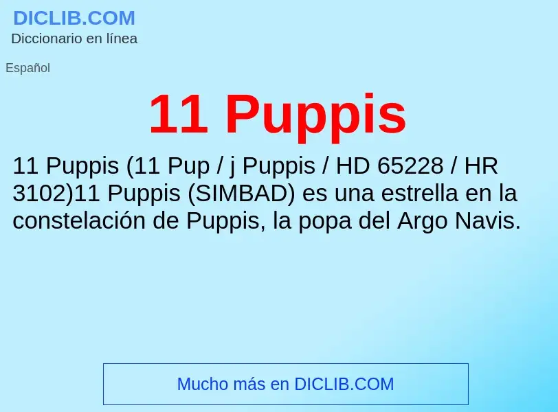 ¿Qué es 11 Puppis? - significado y definición