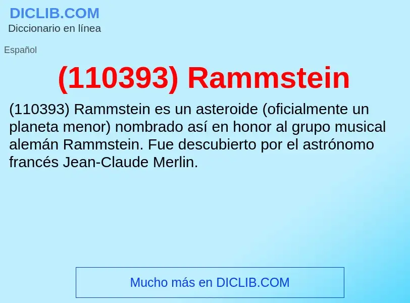 What is (110393) Rammstein - meaning and definition