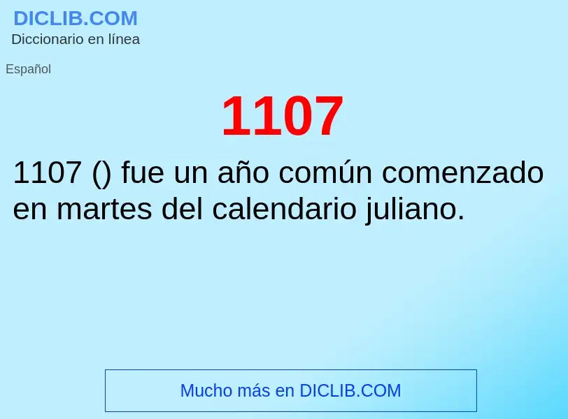 ¿Qué es 1107? - significado y definición