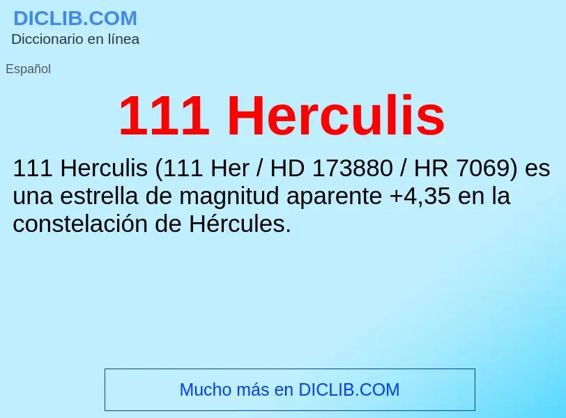 ¿Qué es 111 Herculis? - significado y definición