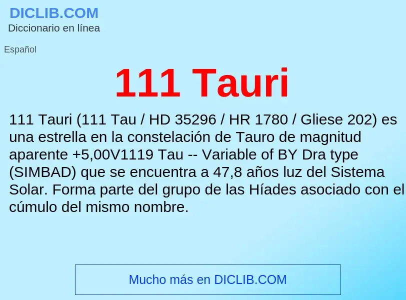 ¿Qué es 111 Tauri? - significado y definición