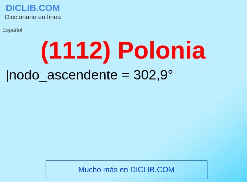 What is (1112) Polonia - meaning and definition