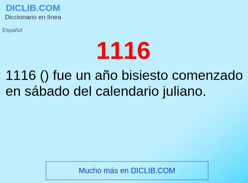 ¿Qué es 1116? - significado y definición