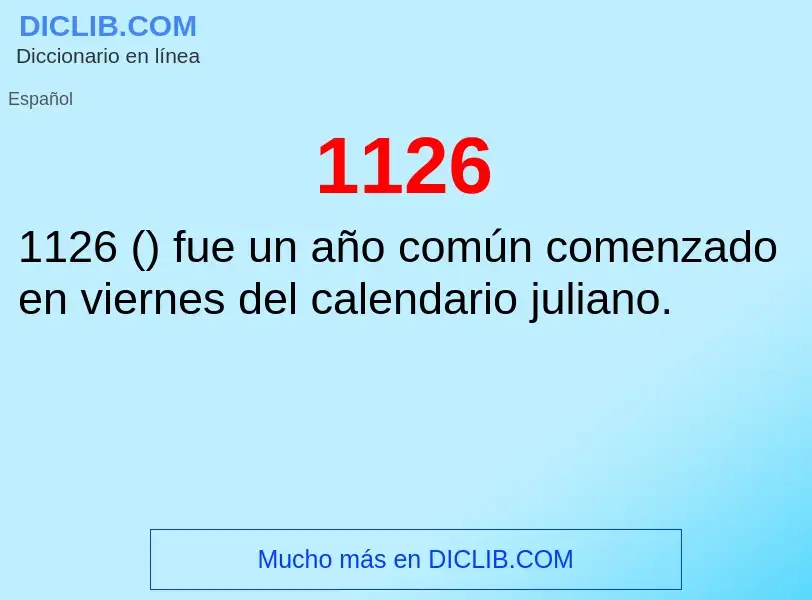 ¿Qué es 1126? - significado y definición