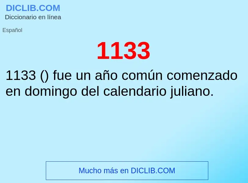 ¿Qué es 1133? - significado y definición