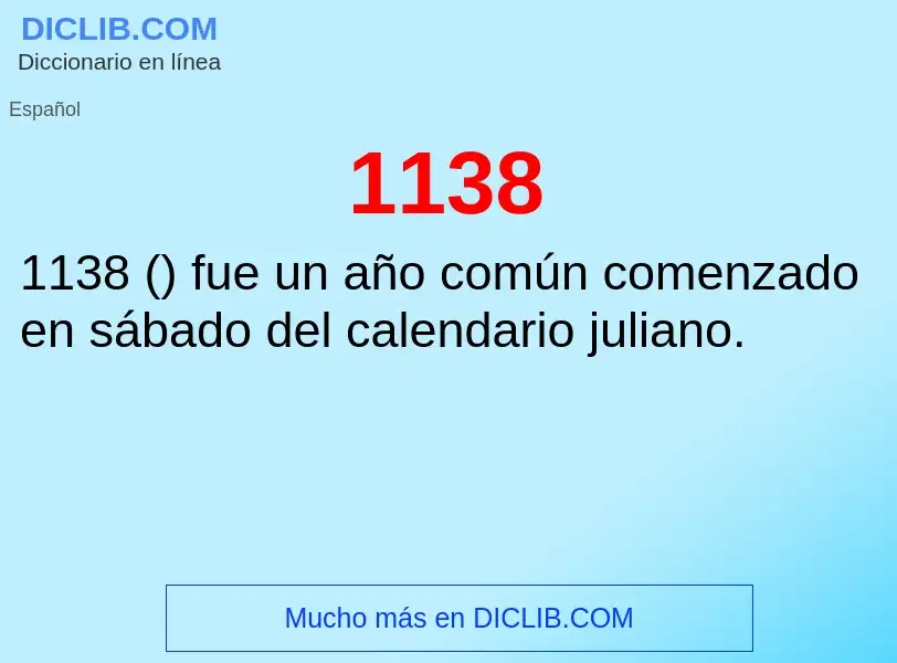 ¿Qué es 1138? - significado y definición