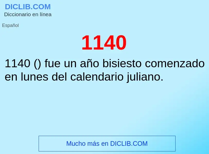 ¿Qué es 1140? - significado y definición