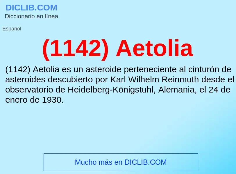 Was ist (1142) Aetolia - Definition