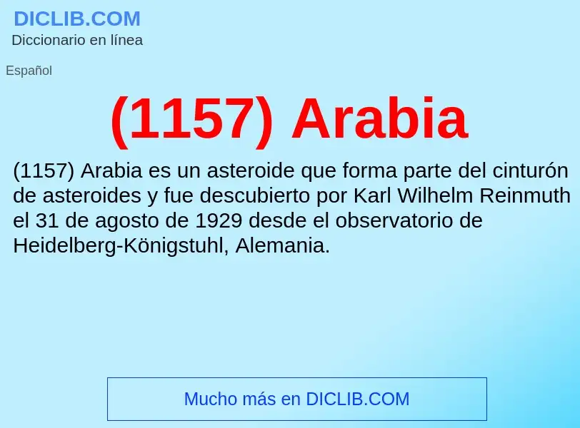 O que é (1157) Arabia - definição, significado, conceito