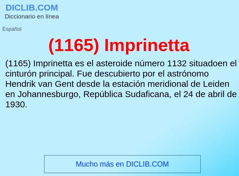 O que é (1165) Imprinetta - definição, significado, conceito