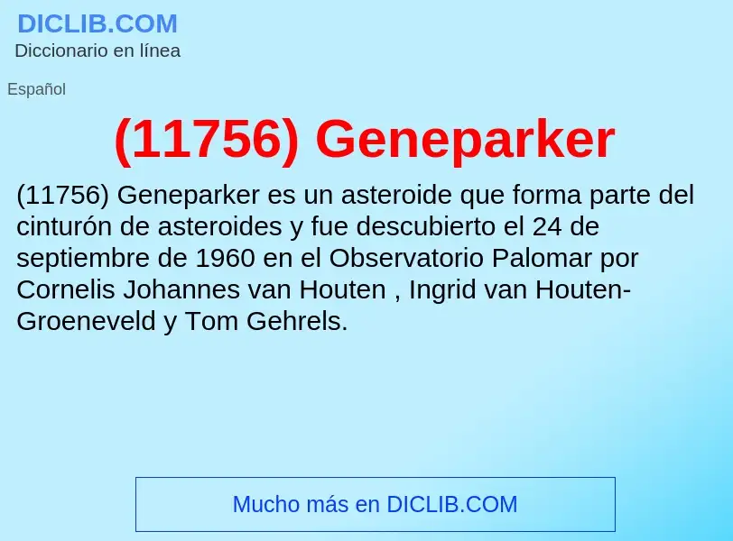 Was ist (11756) Geneparker - Definition