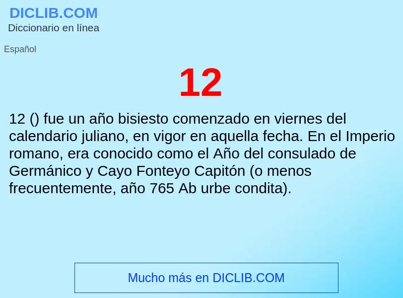 ¿Qué es 12? - significado y definición