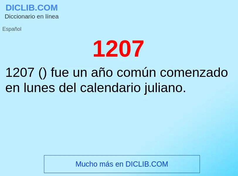 ¿Qué es 1207? - significado y definición