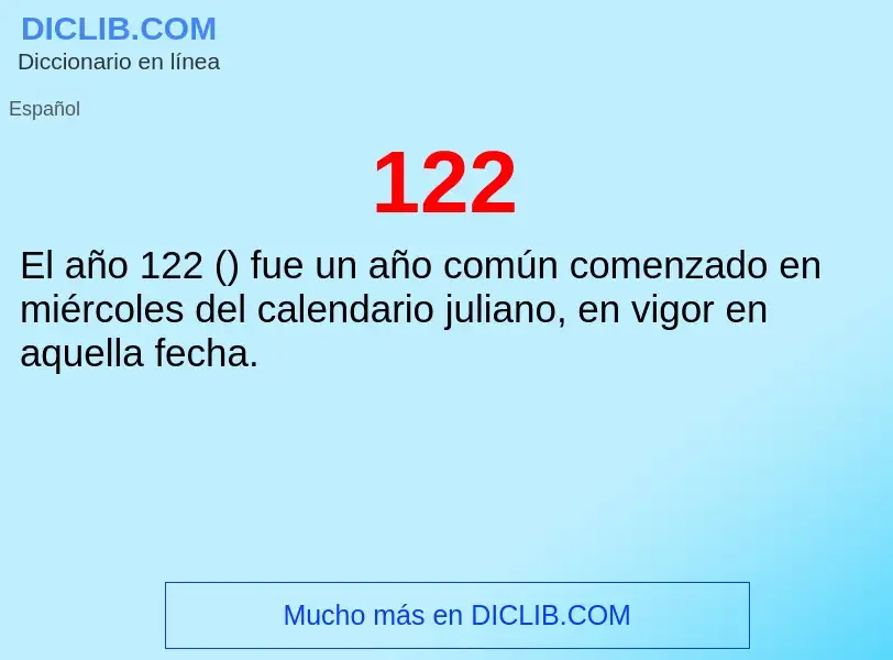 ¿Qué es 122? - significado y definición