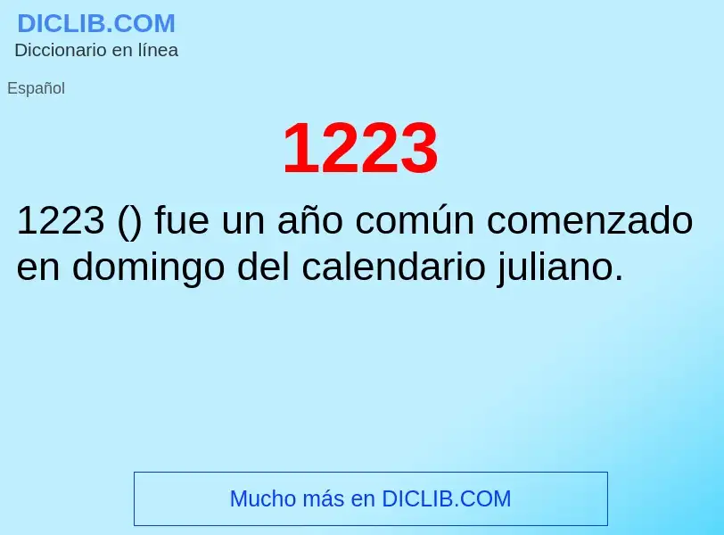 ¿Qué es 1223? - significado y definición