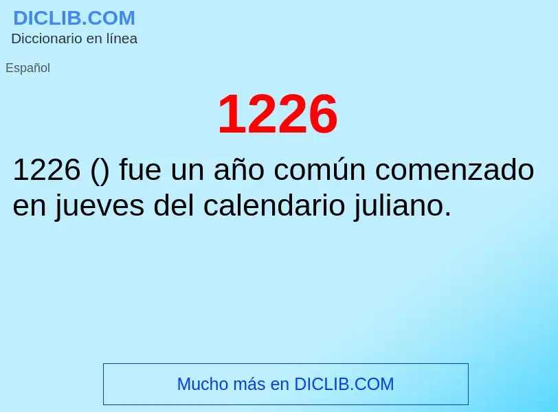 ¿Qué es 1226? - significado y definición