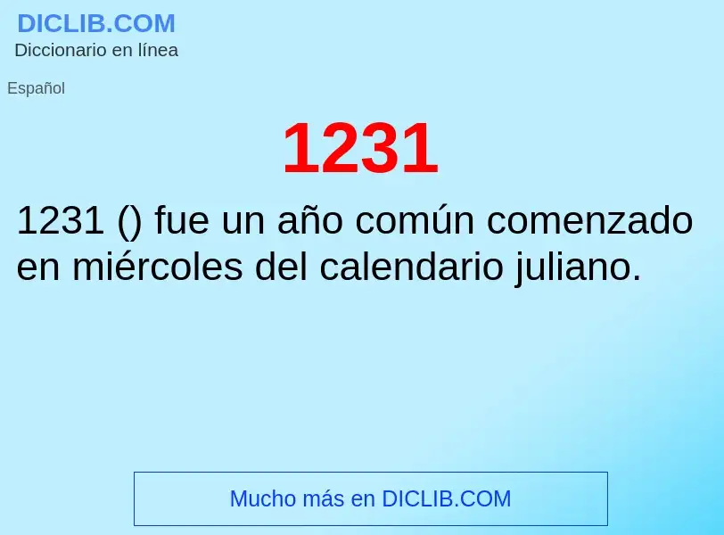 ¿Qué es 1231? - significado y definición