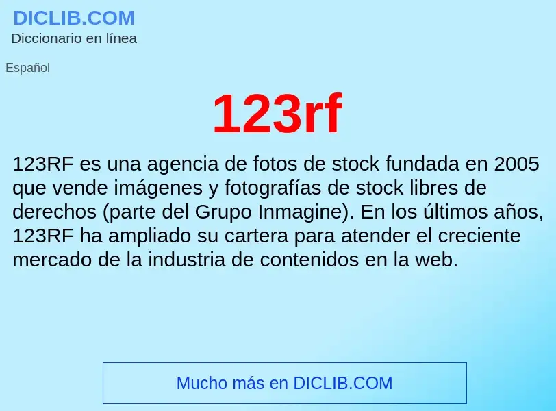 ¿Qué es 123rf? - significado y definición