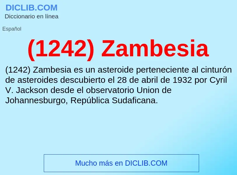 O que é (1242) Zambesia - definição, significado, conceito