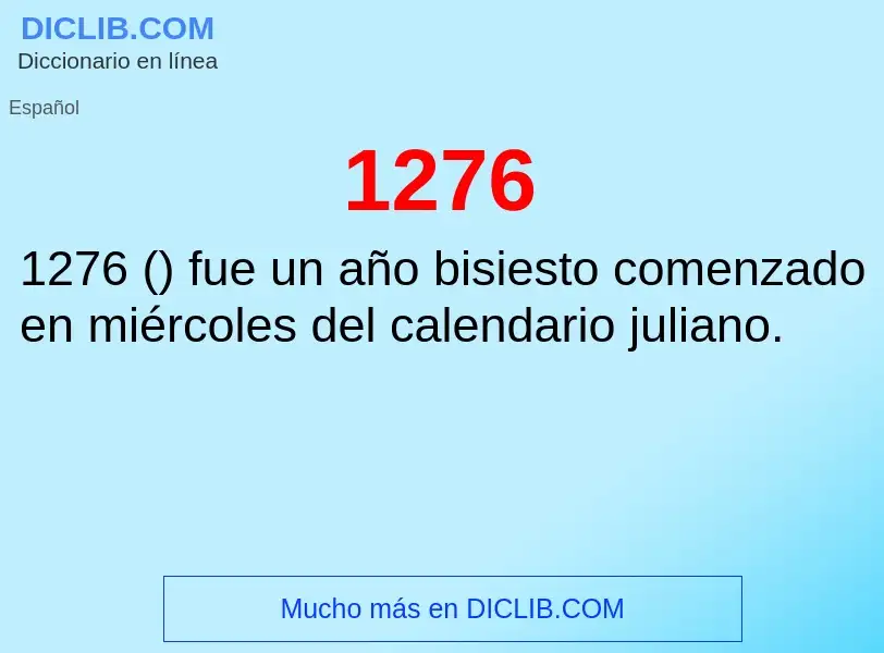 ¿Qué es 1276? - significado y definición