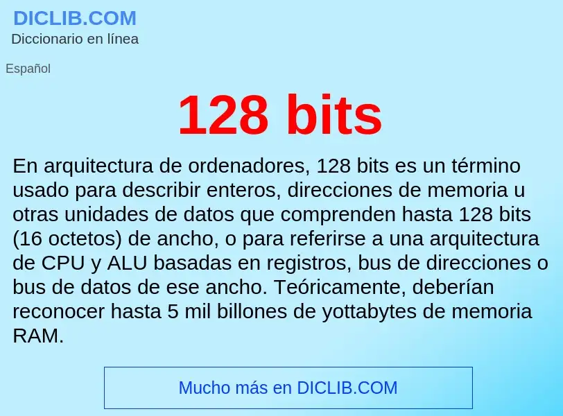 ¿Qué es 128 bits? - significado y definición