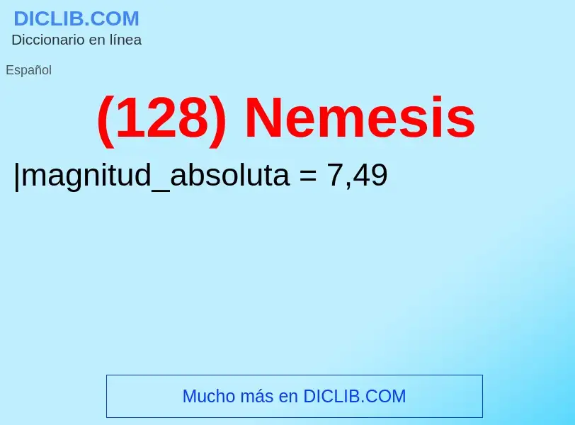 ¿Qué es (128) Nemesis? - significado y definición