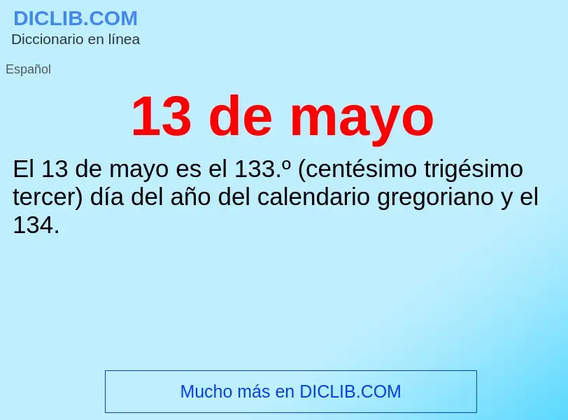 Wat is 13 de mayo - definition