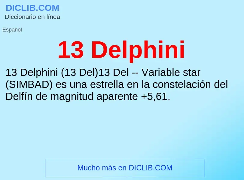 ¿Qué es 13 Delphini? - significado y definición