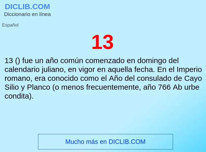 ¿Qué es 13? - significado y definición