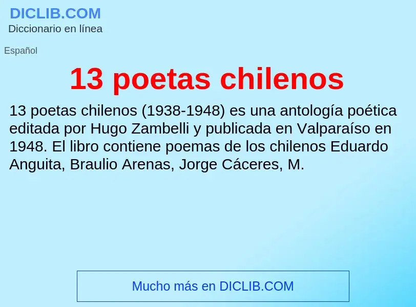 ¿Qué es 13 poetas chilenos? - significado y definición