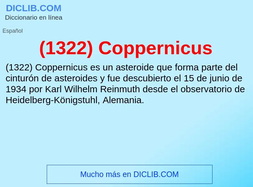 What is (1322) Coppernicus - meaning and definition