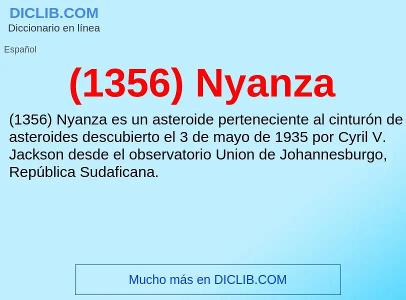 Che cos'è (1356) Nyanza - definizione