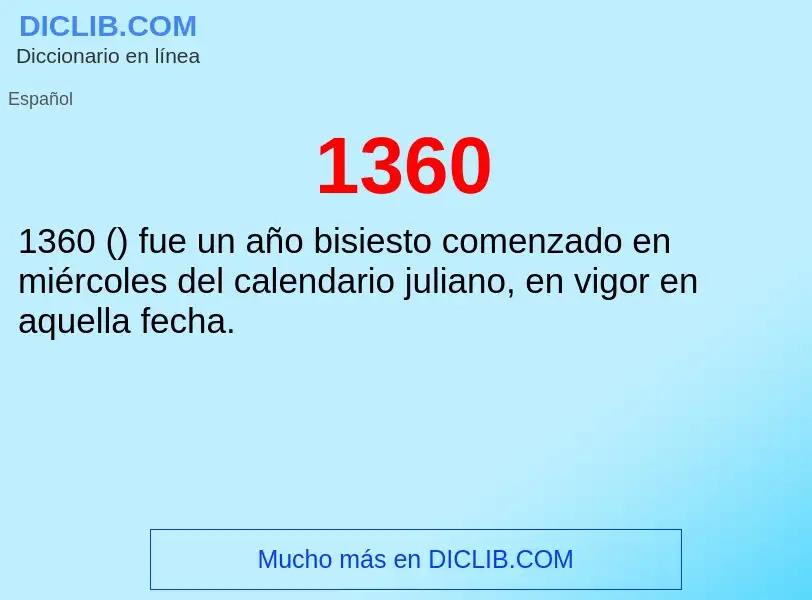 ¿Qué es 1360? - significado y definición