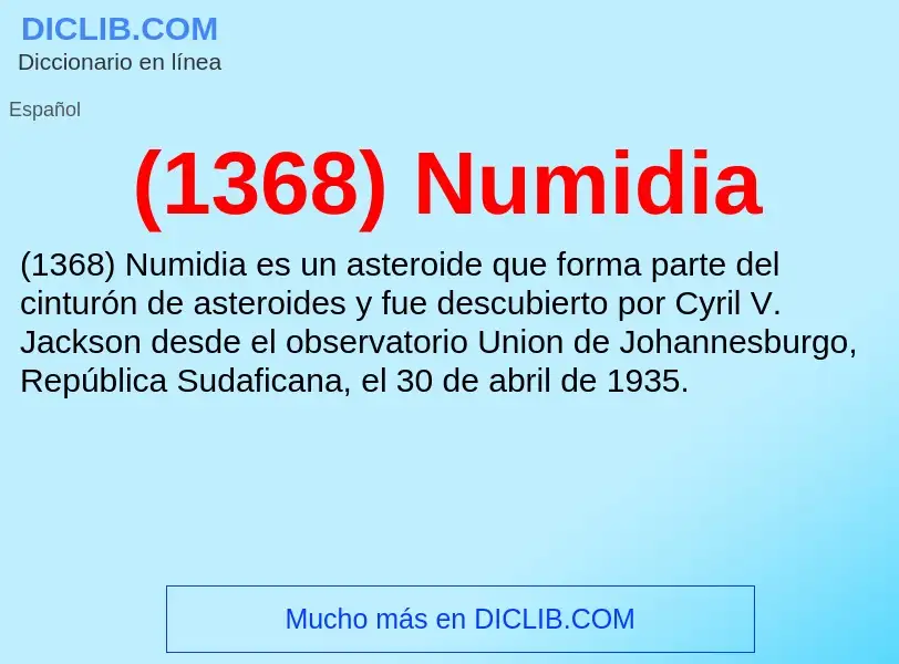 O que é (1368) Numidia - definição, significado, conceito