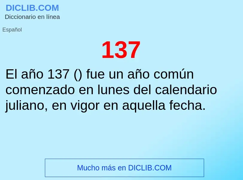 ¿Qué es 137? - significado y definición