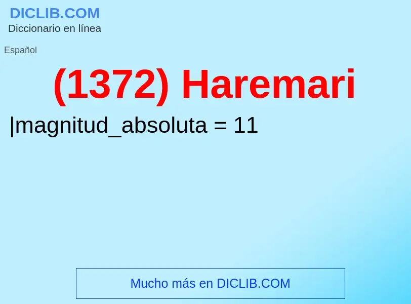 What is (1372) Haremari - meaning and definition