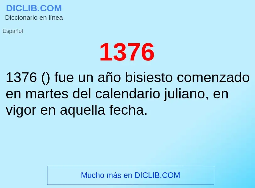 ¿Qué es 1376? - significado y definición