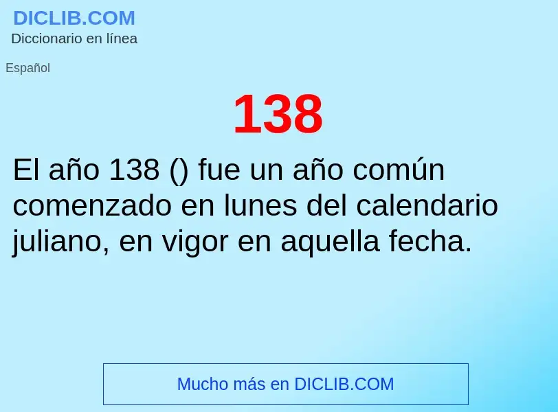 ¿Qué es 138? - significado y definición