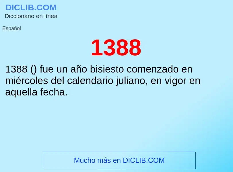 ¿Qué es 1388? - significado y definición