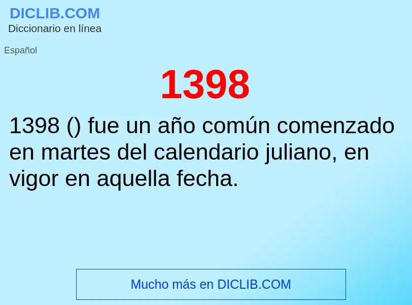 ¿Qué es 1398? - significado y definición