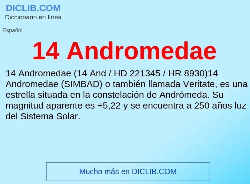 ¿Qué es 14 Andromedae? - significado y definición