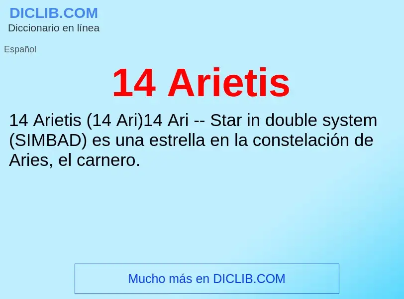 ¿Qué es 14 Arietis? - significado y definición