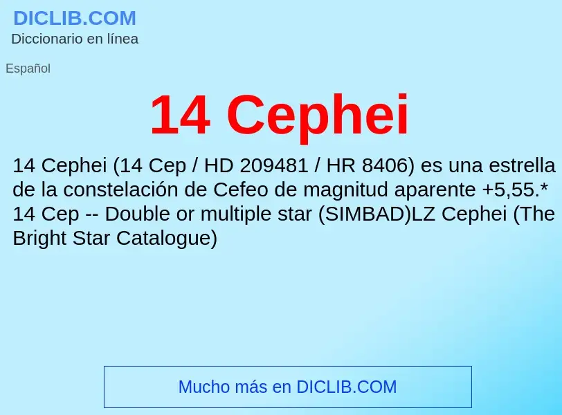 ¿Qué es 14 Cephei? - significado y definición