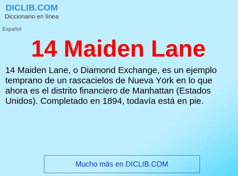 ¿Qué es 14 Maiden Lane? - significado y definición