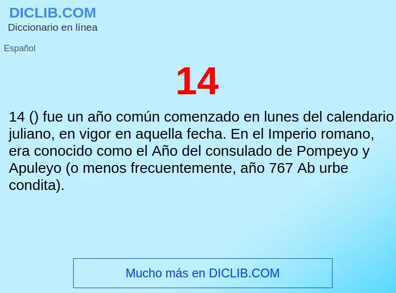 ¿Qué es 14? - significado y definición