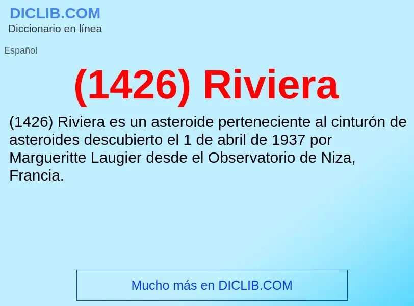 What is (1426) Riviera - meaning and definition