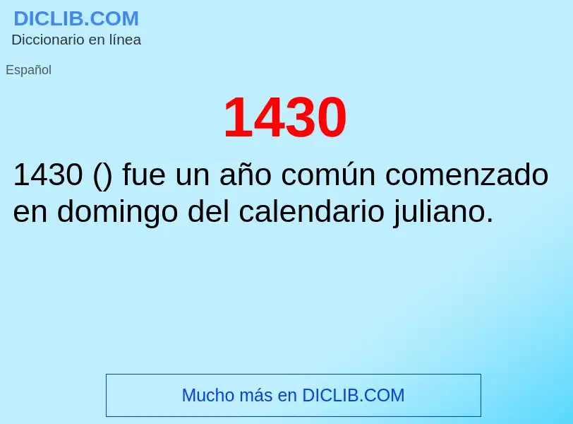 ¿Qué es 1430? - significado y definición