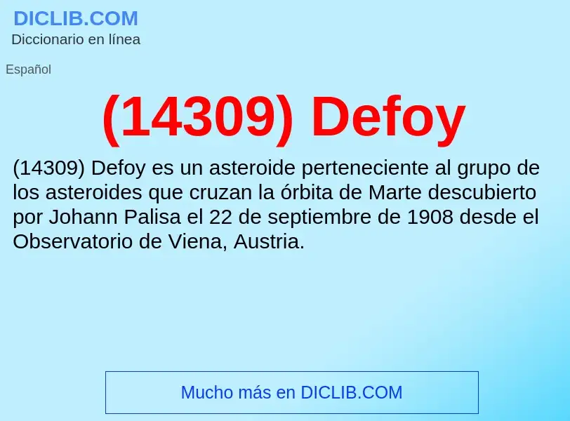 O que é (14309) Defoy - definição, significado, conceito